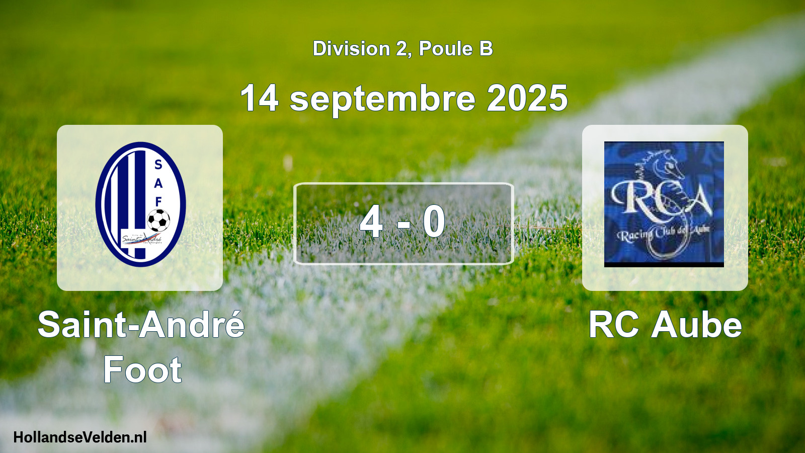 Total number of matches played: Saint-André Foot - RC Aube 4 - 0 (14 September 2025)