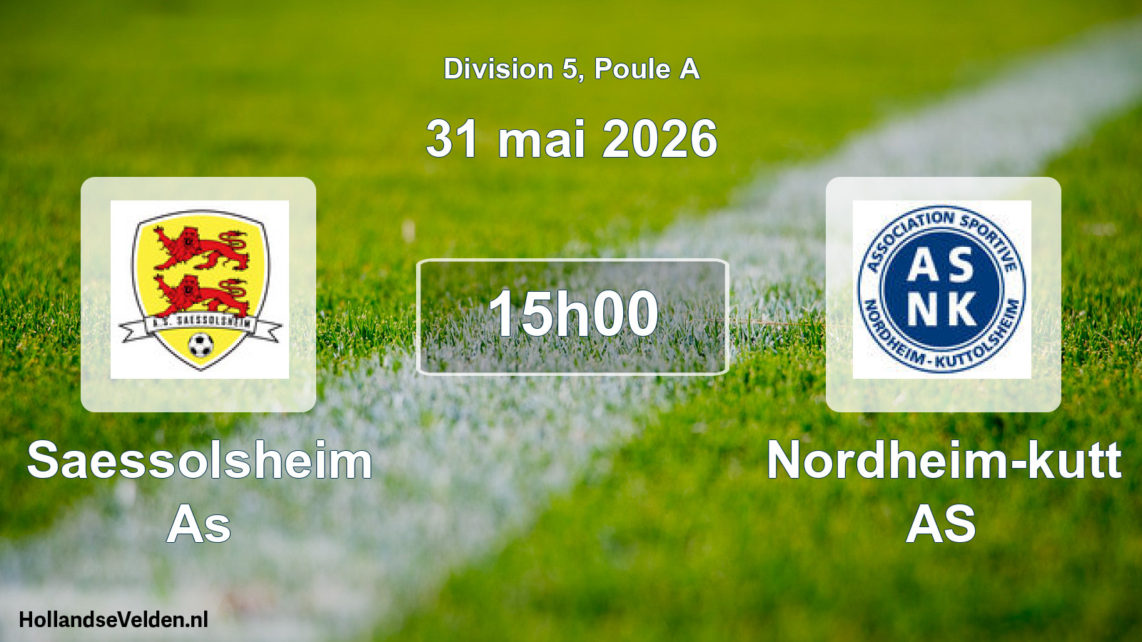 Match programmé: Saessolsheim As - Nordheim-kutt AS (31 mai 2026)