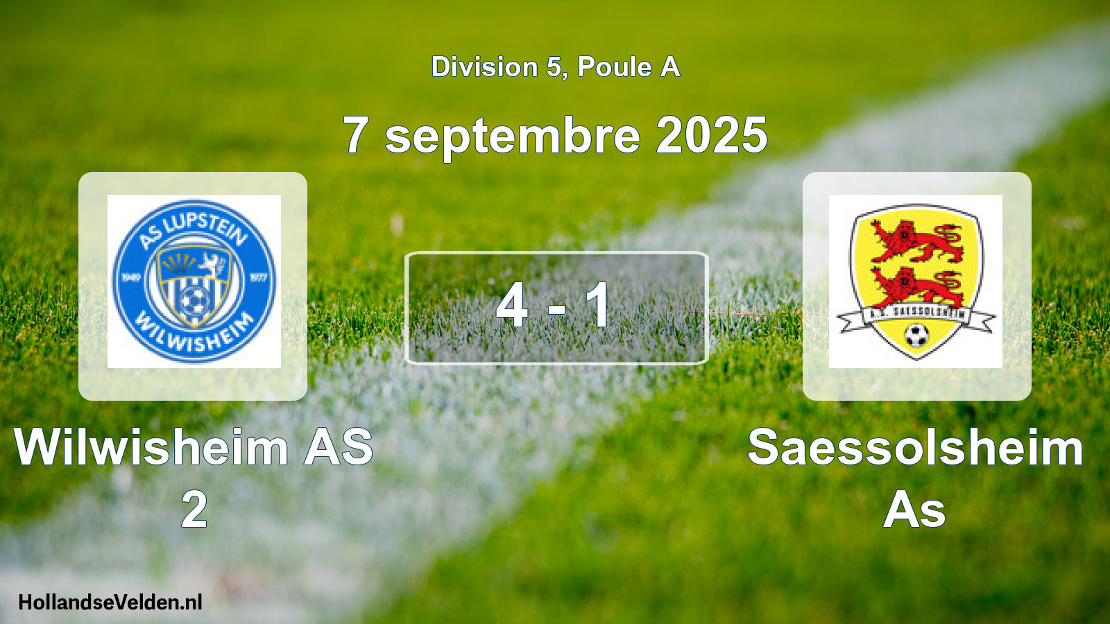 Match joué: Wilwisheim AS 2 - Saessolsheim As 4 - 1 (7 septembre 2025)