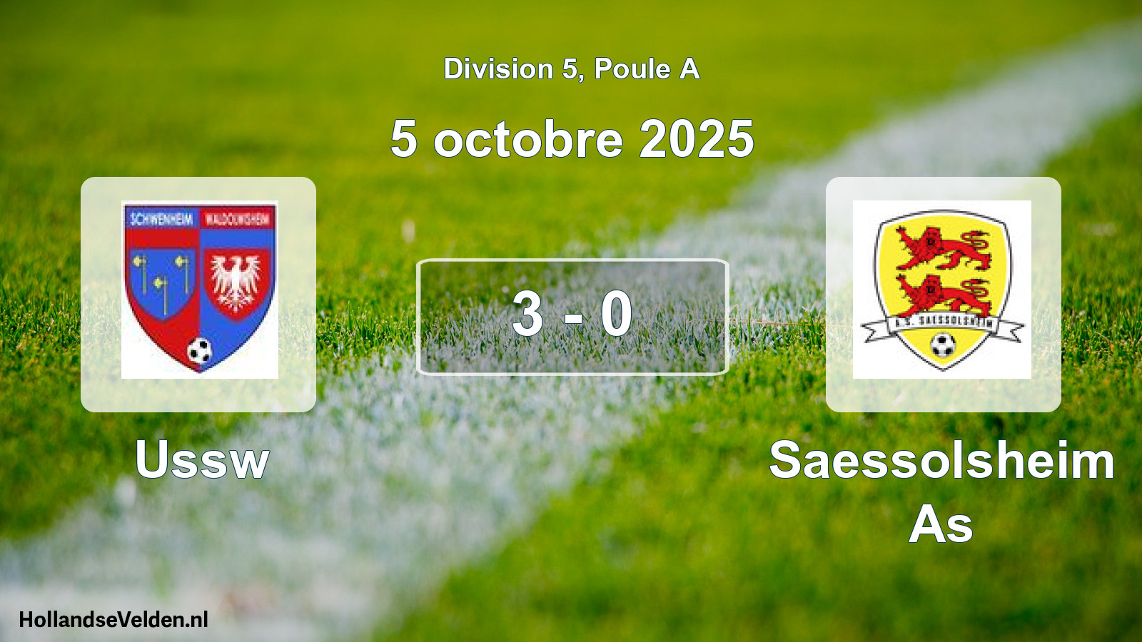 Match joué: Ussw - Saessolsheim As 3 - 0 (5 octobre 2025)