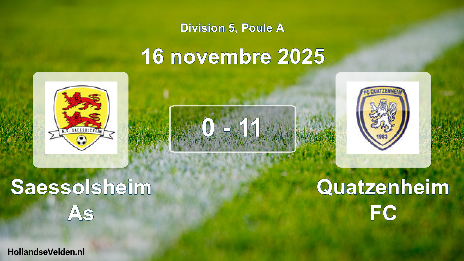 Total number of matches played: Saessolsheim As - Quatzenheim FC 0 - 11 (16 November 2025)