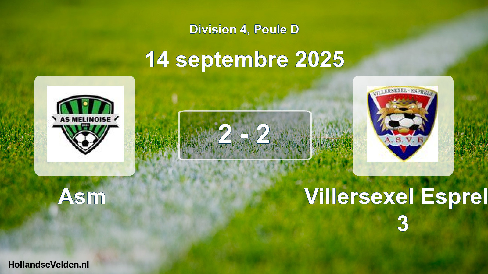 Total number of matches played: Asm - Villersexel Esprels 3 2 - 2 (14 September 2025)