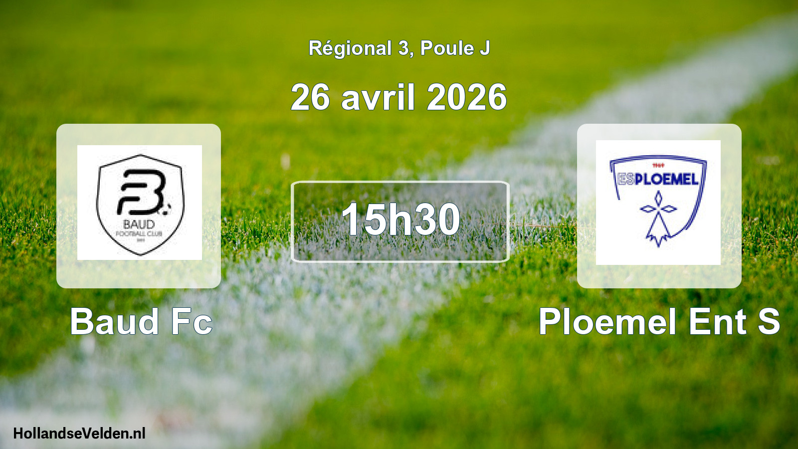 Geplande wedstrijd: Baud Fc - Ploemel Ent S (26 avril 2026)