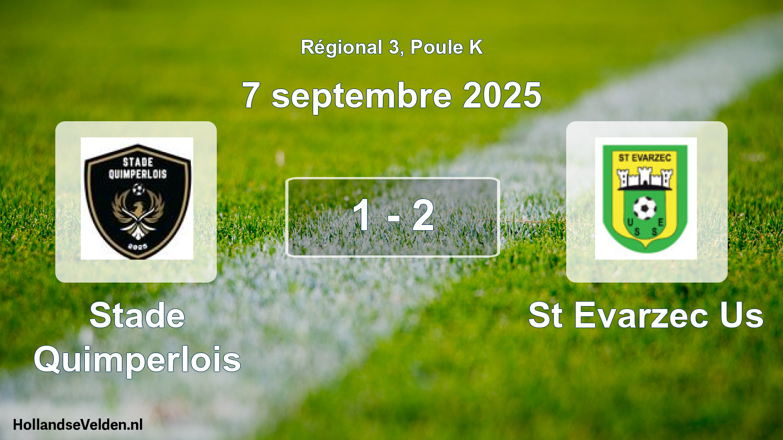 Gespeelde wedstrijd: Stade Quimperlois - St Evarzec Us 1 - 2 (7 septembre 2025)