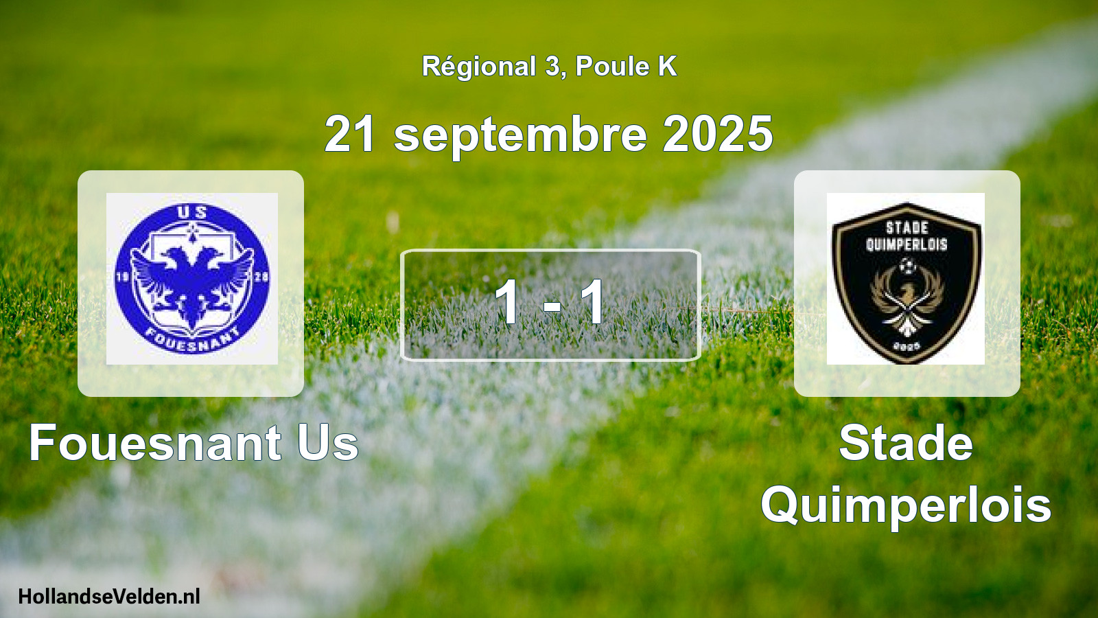Gespeelde wedstrijd: Fouesnant Us - Stade Quimperlois 1 - 1 (21 septembre 2025)