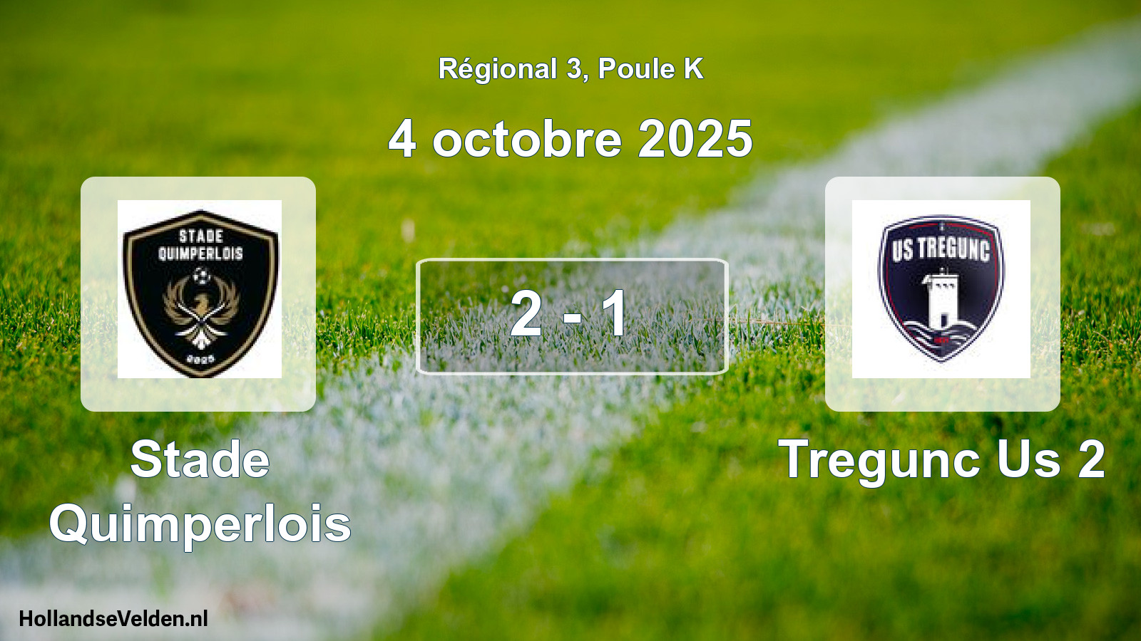Gespeelde wedstrijd: Stade Quimperlois - Tregunc Us 2 2 - 1 (4 octobre 2025)