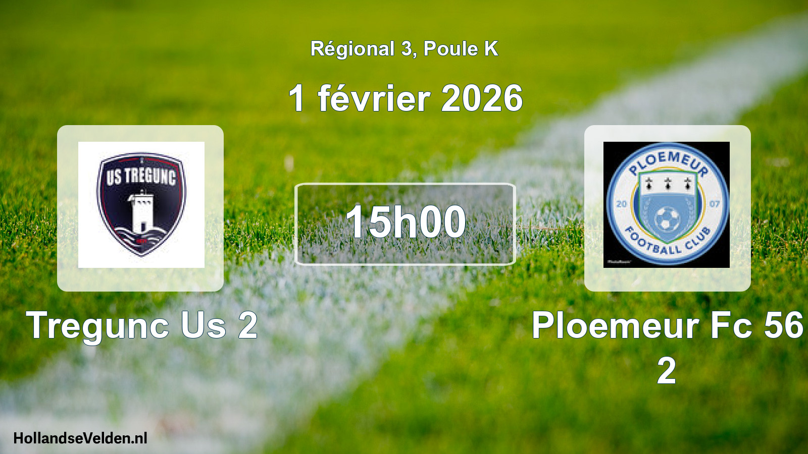 Geplande wedstrijd: Tregunc Us 2 - Ploemeur Fc 56 2 (1 février 2026)