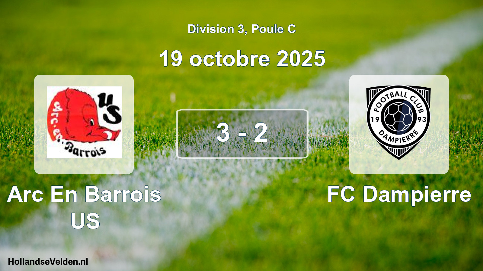 Total number of matches played: Arc En Barrois US - FC Dampierre 3 - 2 (19 October 2025)