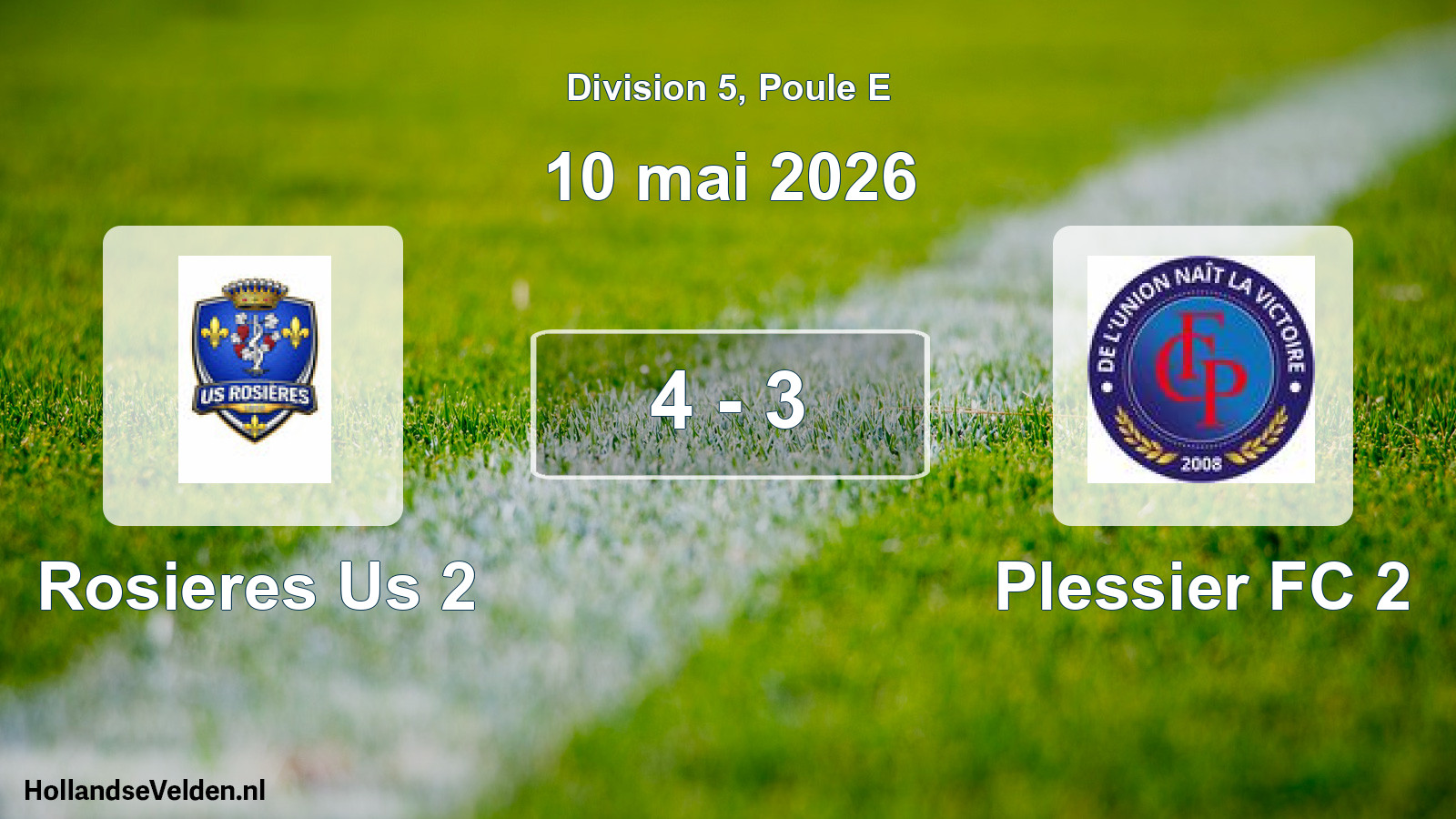 Match joué: Rosieres Us 2 - Plessier FC 2 4 - 3 (10 mai 2026)