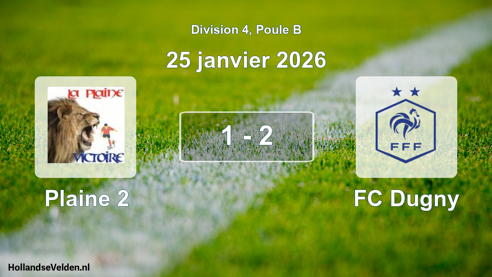 Match joué: Plaine 2 - FC Dugny 1 - 2 (25 janvier 2026)