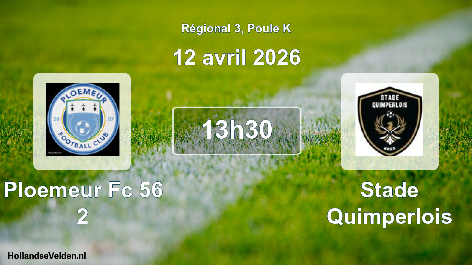 Geplande wedstrijd: Ploemeur Fc 56 2 - Stade Quimperlois (12 avril 2026)