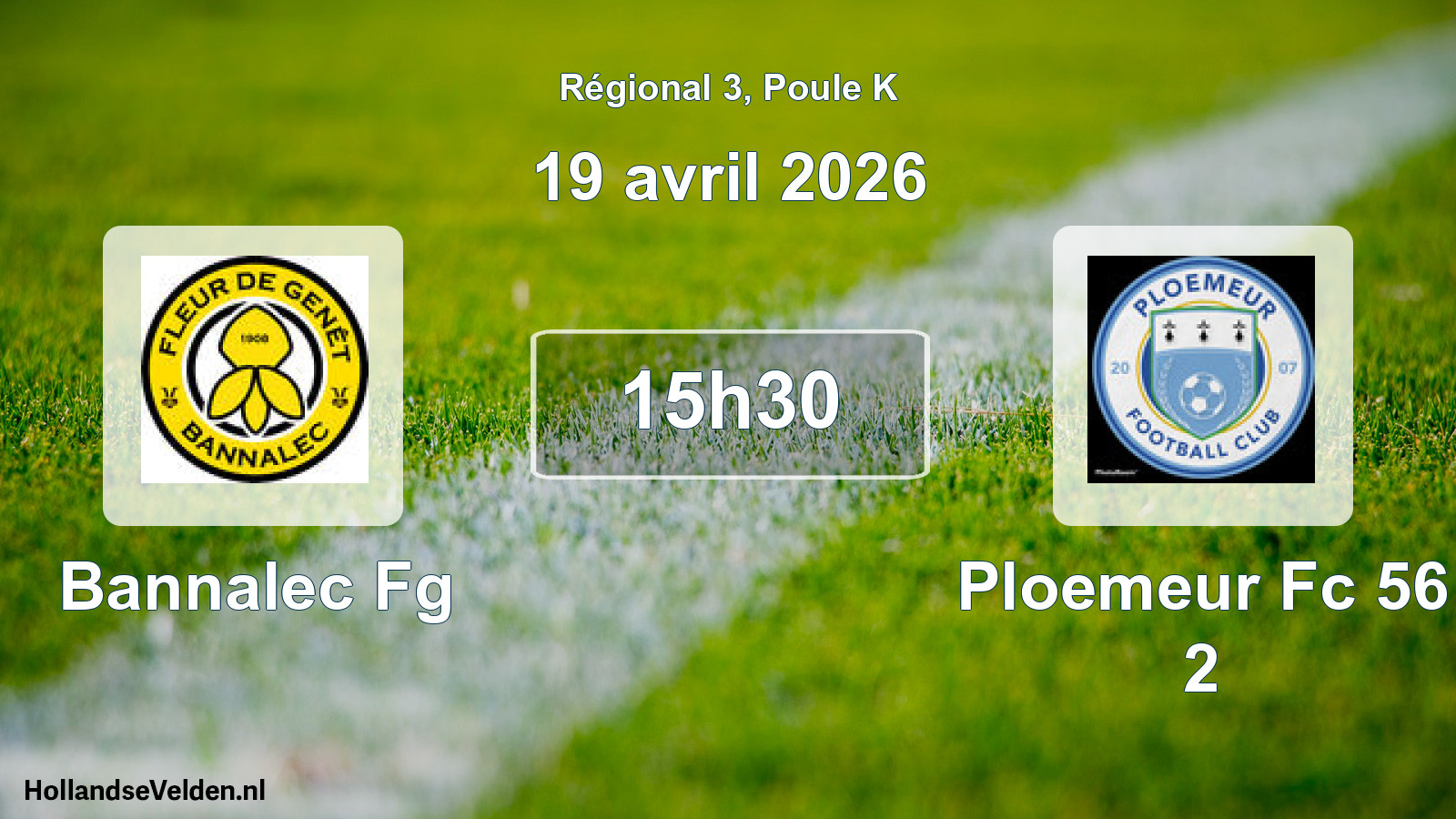 Geplande wedstrijd: Bannalec Fg - Ploemeur Fc 56 2 (19 april 2026)
