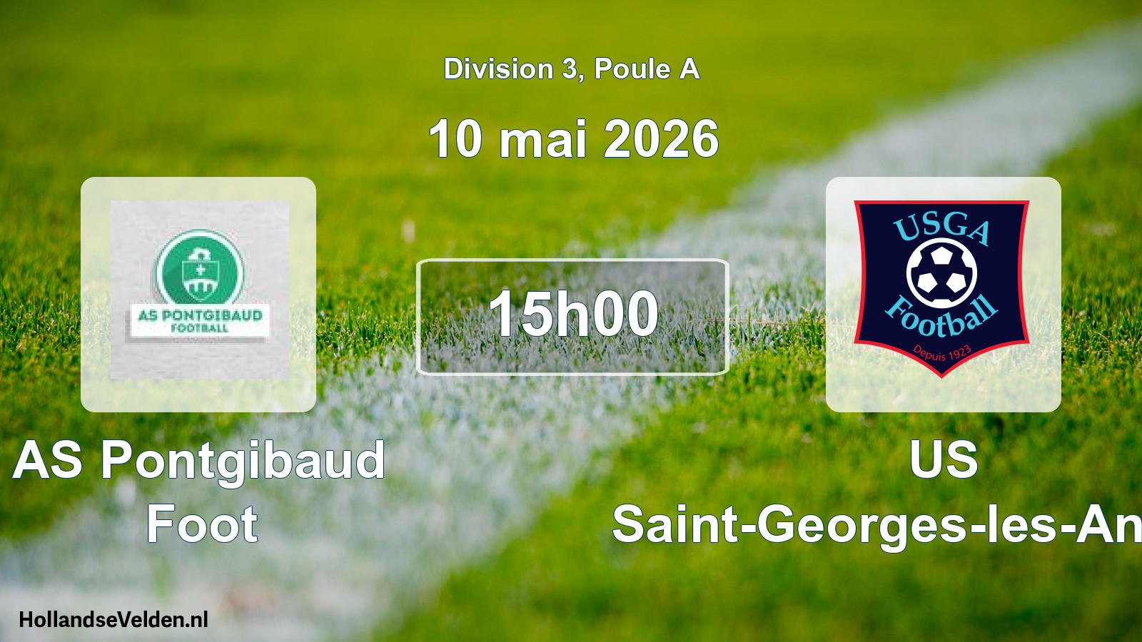 Match programmé: AS Pontgibaud Foot - US Saint-Georges-les-Ancizes (10 mai 2026)