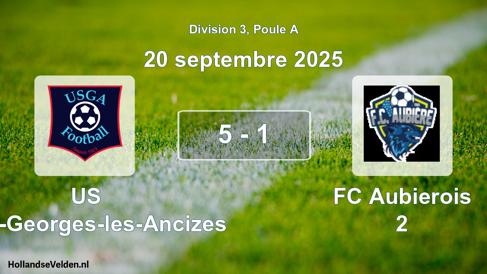 Match joué: US Saint-Georges-les-Ancizes - FC Aubierois 2 5 - 1 (20 septembre 2025)