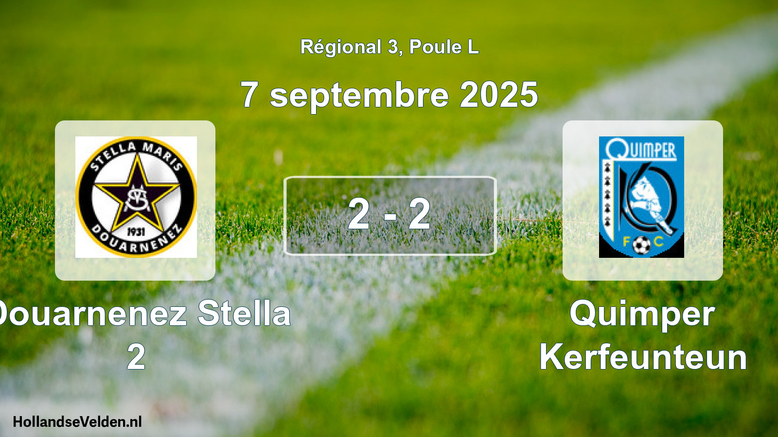 Gespeelde wedstrijd: Douarnenez Stella 2 - Quimper Kerfeunteun 2 - 2 (7 septembre 2025)