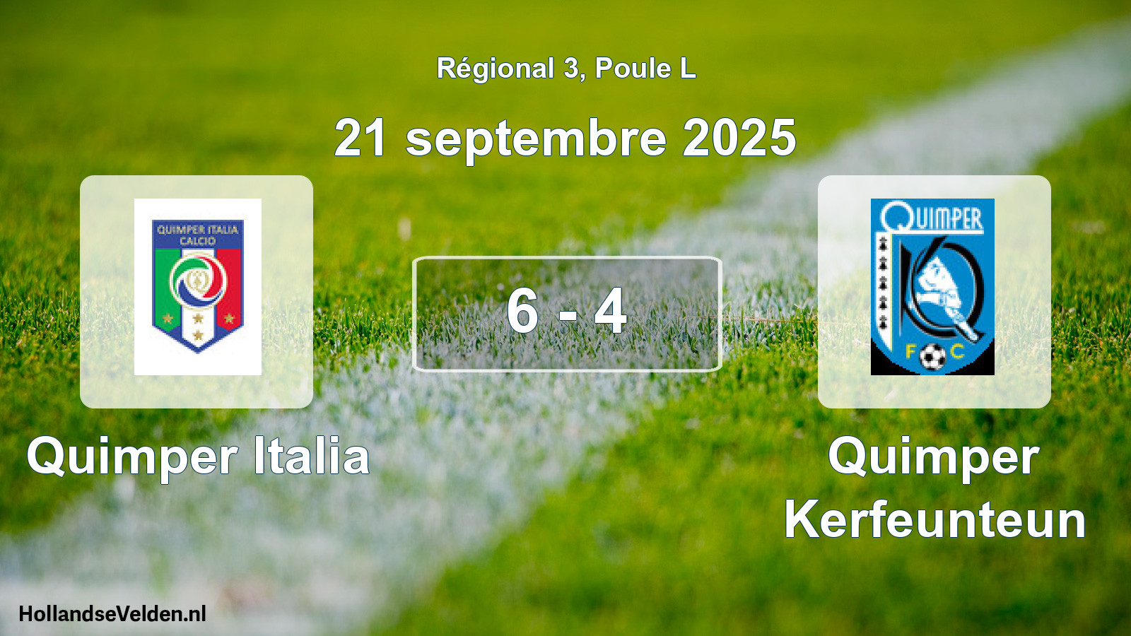 Gespeelde wedstrijd: Quimper Italia - Quimper Kerfeunteun 6 - 4 (21 septembre 2025)