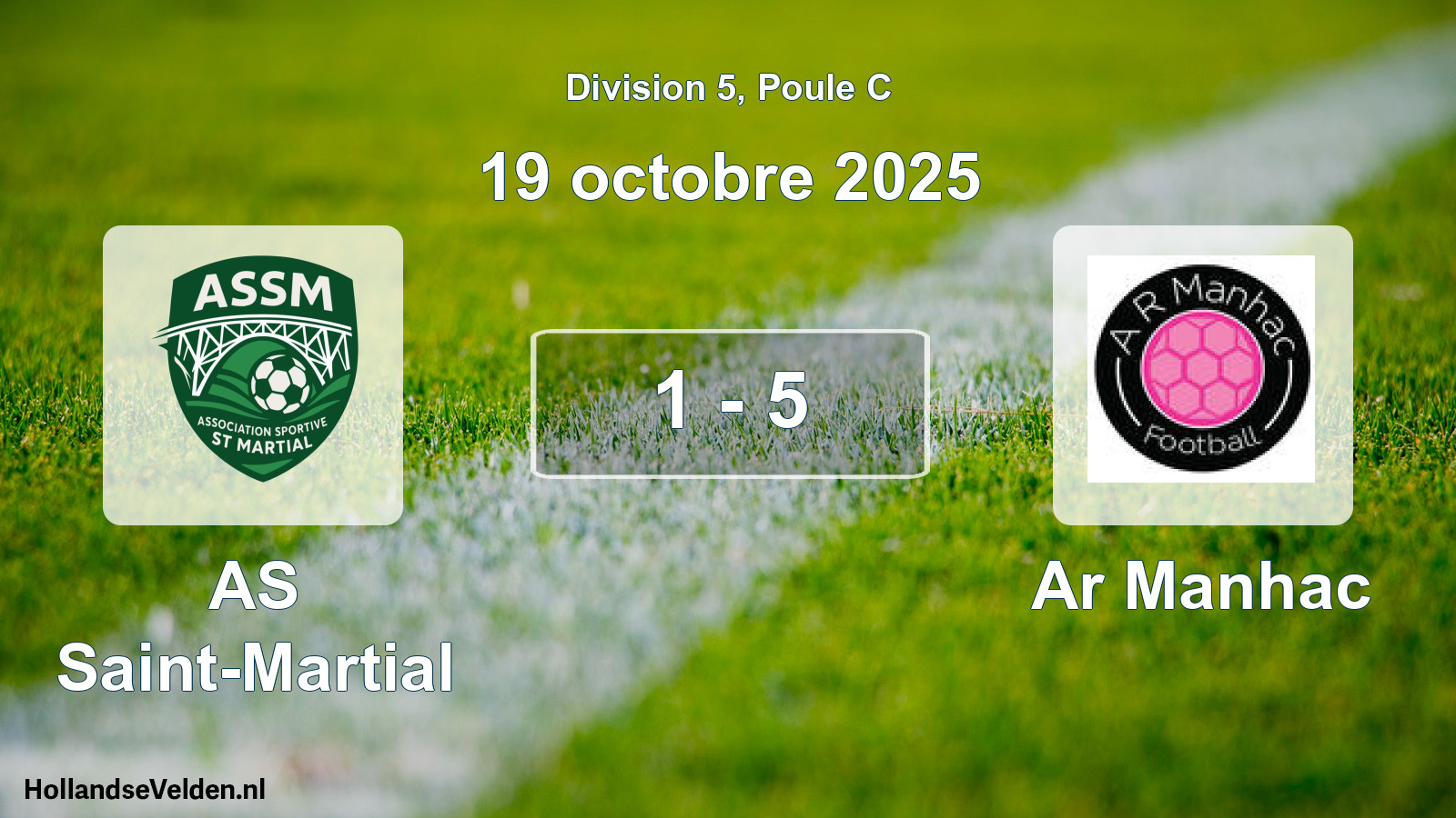 Match joué: AS Saint-Martial - Ar Manhac 1 - 5 (19 octobre 2025)