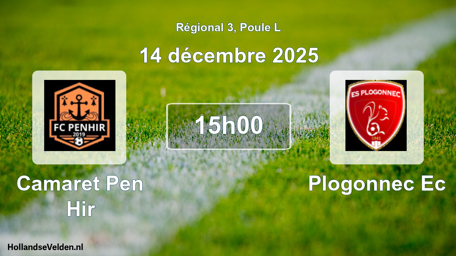 Geplande wedstrijd: Camaret Pen Hir - Plogonnec Ec (14 décembre 2025)