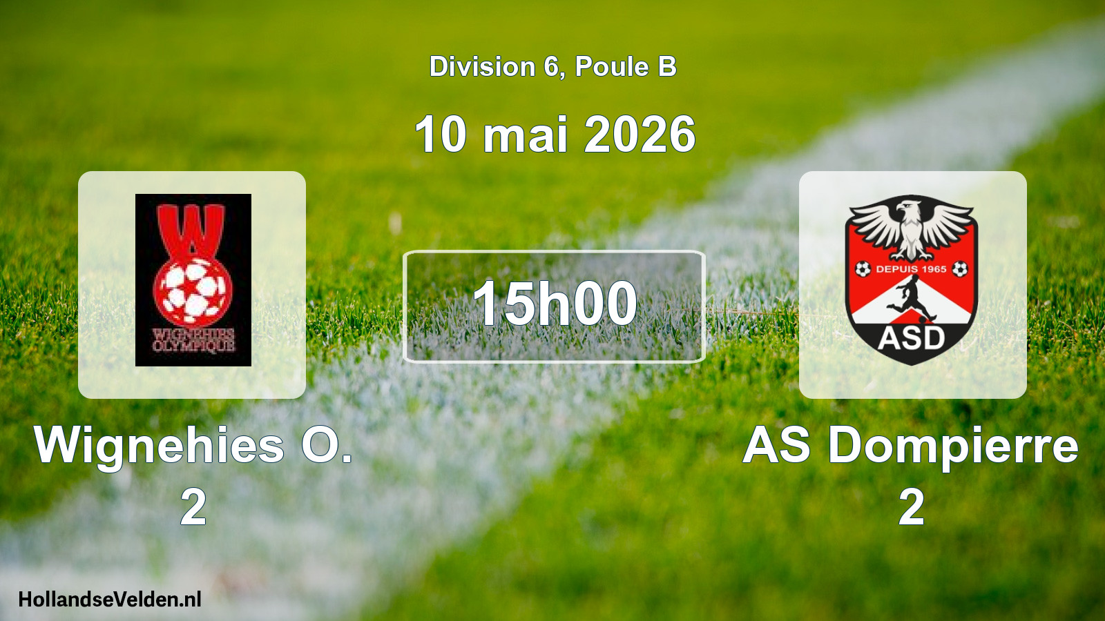 Total number of matches played: Wignehies O. 2 - AS Dompierre 2 3 - 2 (10 May 2026)