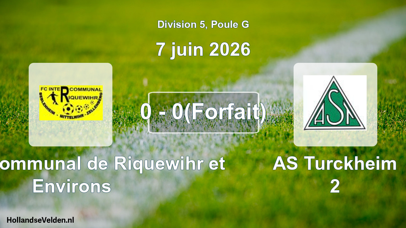 Total number of matches played: FC Intercommunal de Riquewihr et Environs - AS Turckheim 2 0 - 0(Forfait) (7 June 2026)