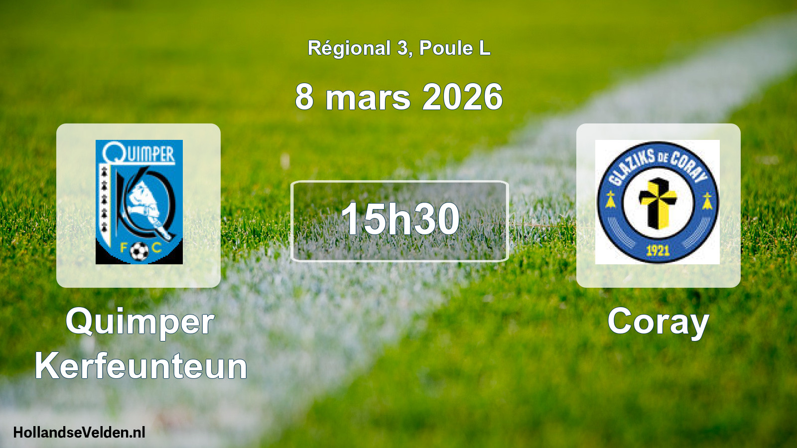Geplande wedstrijd: Quimper Kerfeunteun - Coray (8 mars 2026)