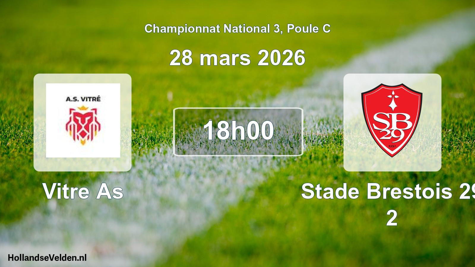 Scheduled Match: Vitre As - Stade Brestois 29 2 (28 March 2026)