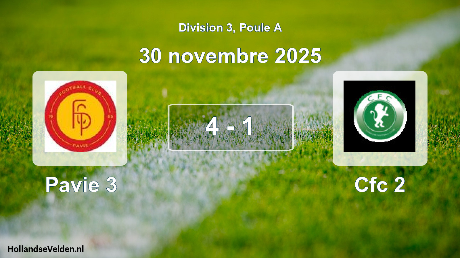Match joué: Pavie 3 - Cfc 2 4 - 1 (30 novembre 2025)