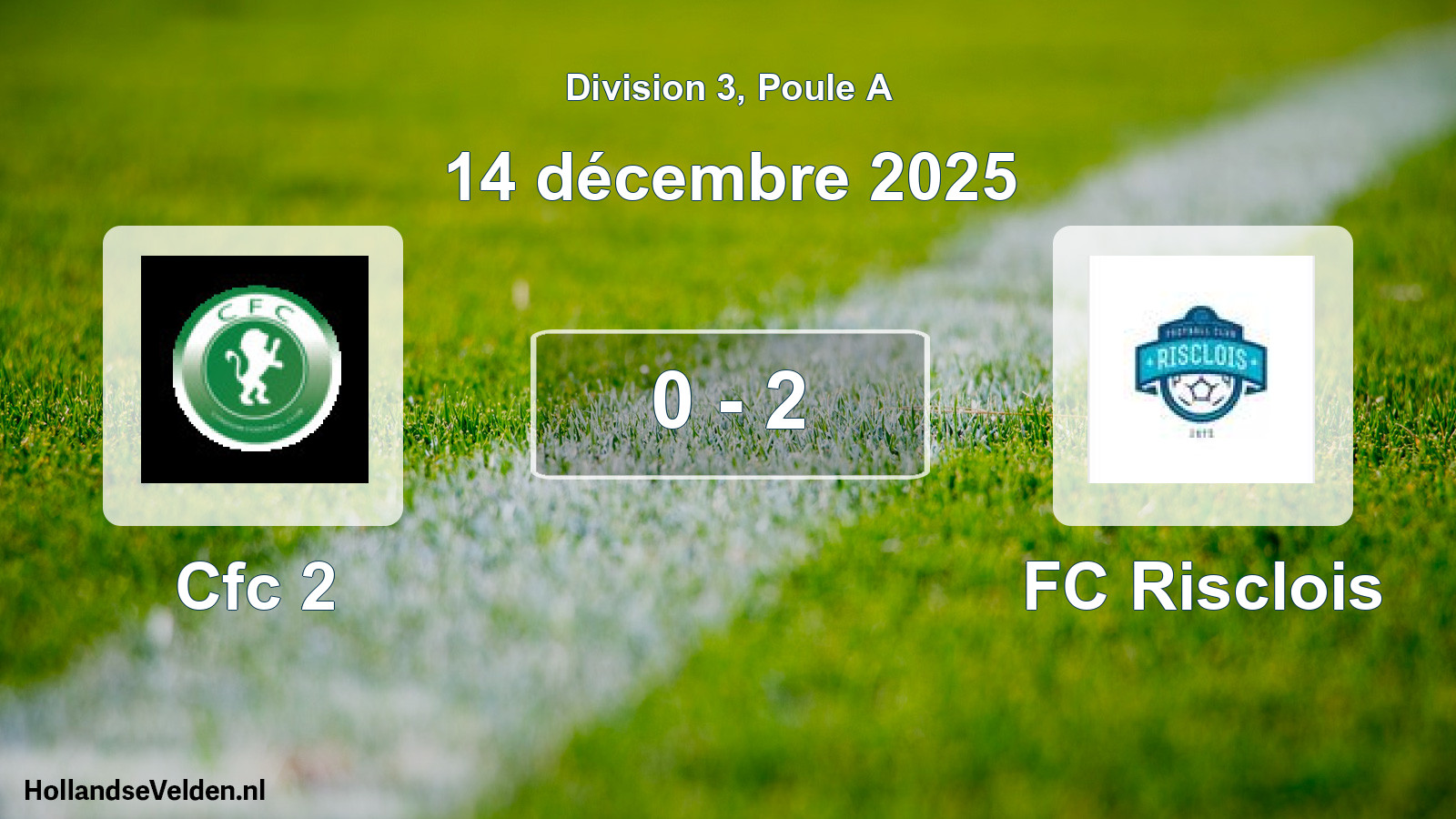 Match joué: Cfc 2 - FC Risclois 0 - 2 (14 décembre 2025)