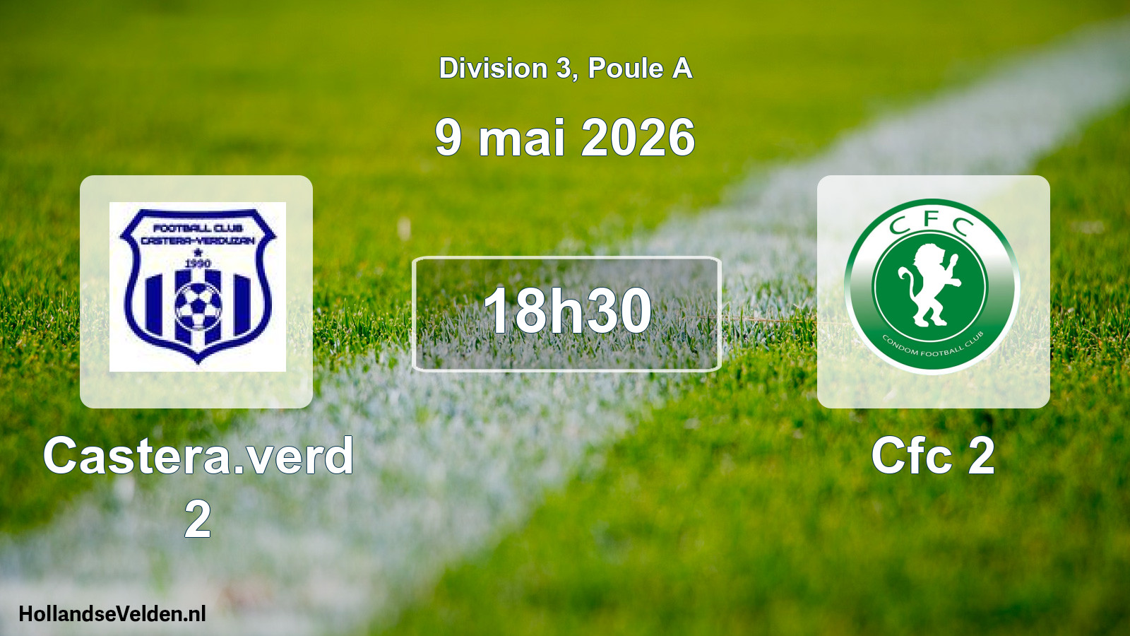 Match programmé: Castera.verd 2 - Cfc 2 (9 mai 2026)