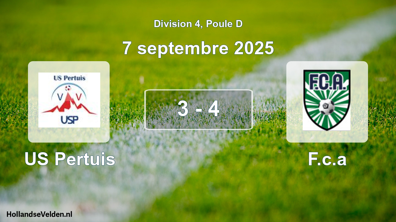 Match joué: US Pertuis - F.c.a 3 - 4 (7 septembre 2025)