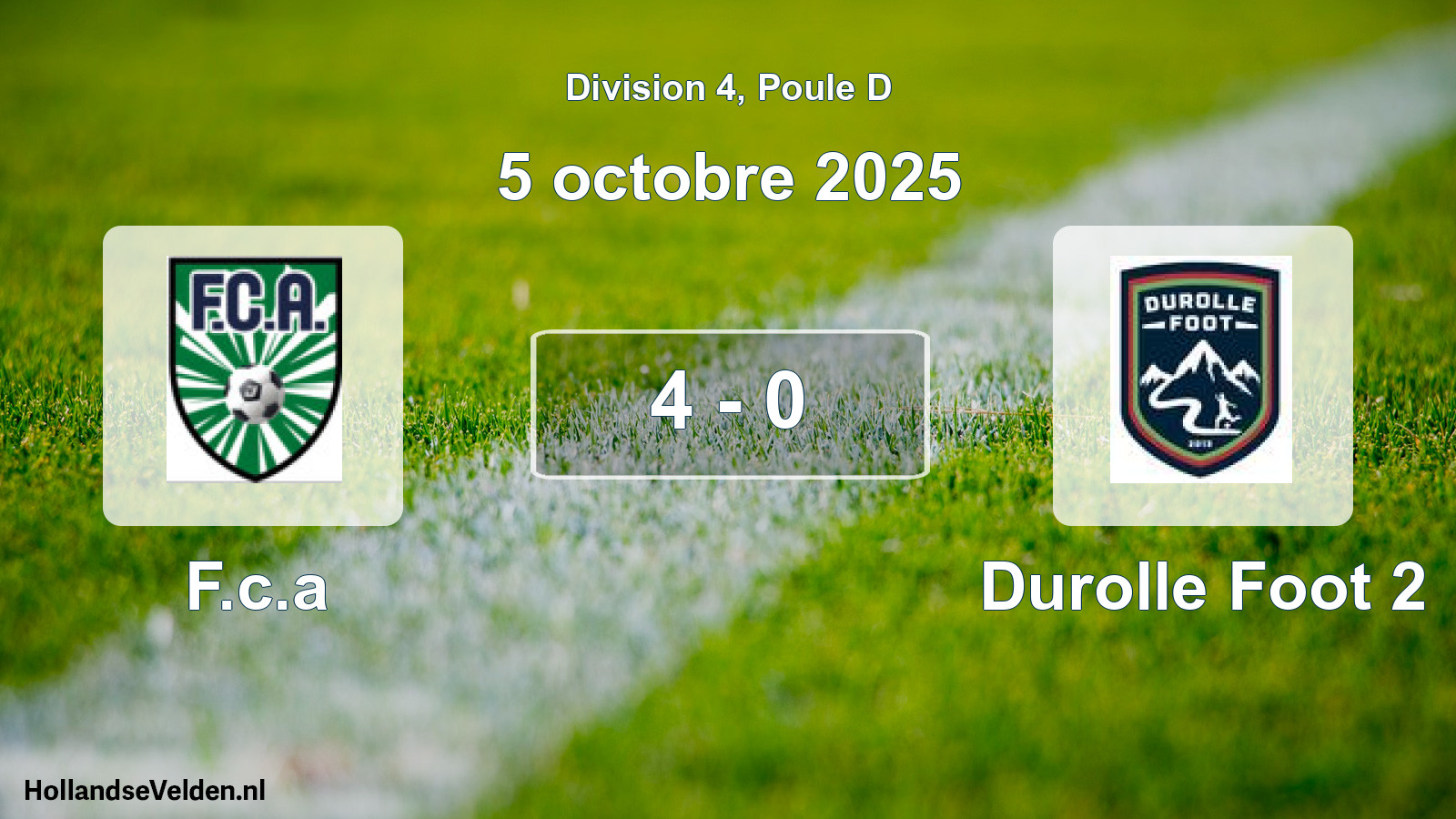 Match joué: F.c.a - Durolle Foot 2 4 - 0 (5 octobre 2025)