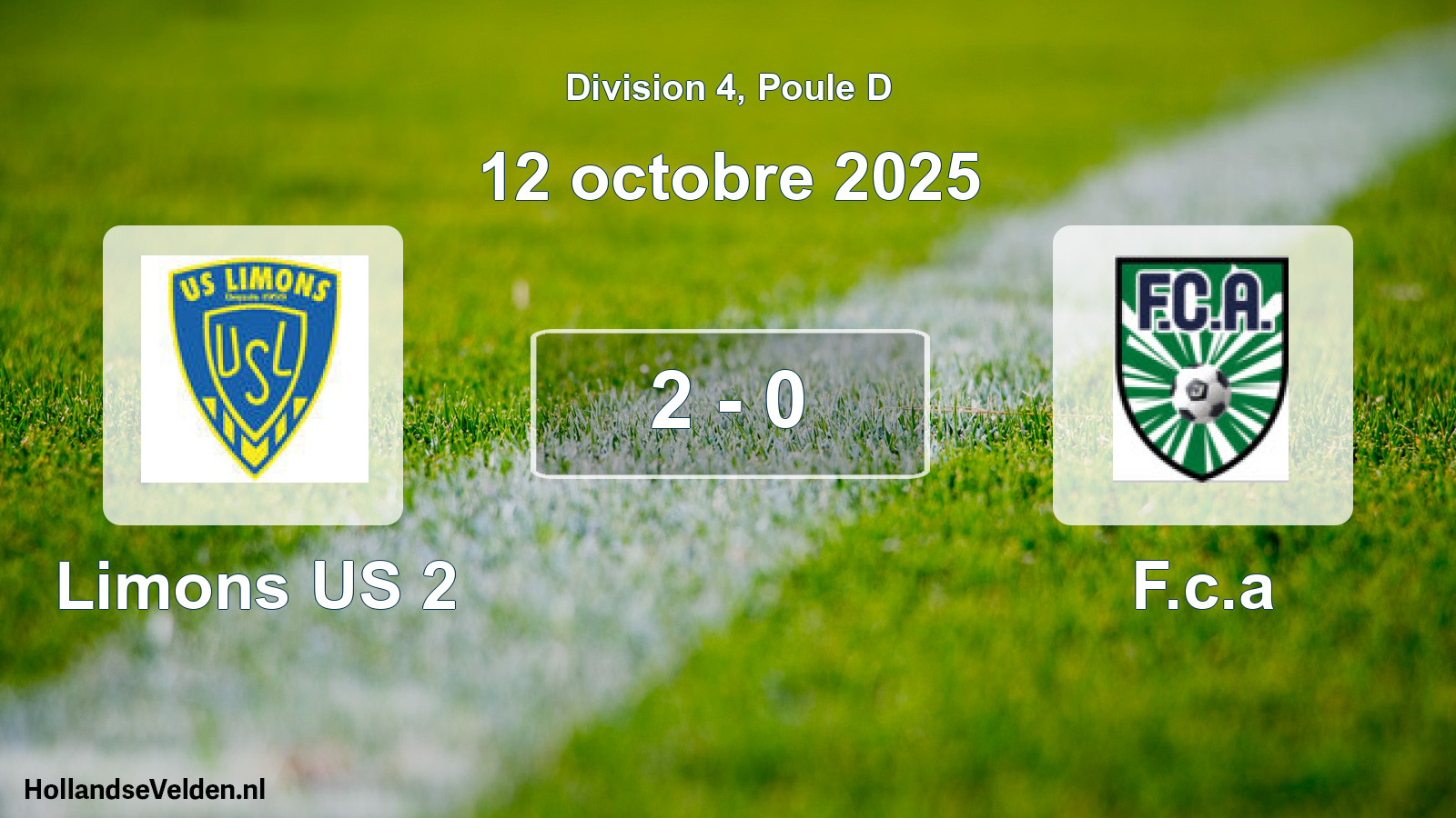 Match joué: Limons US 2 - F.c.a 2 - 0 (12 octobre 2025)