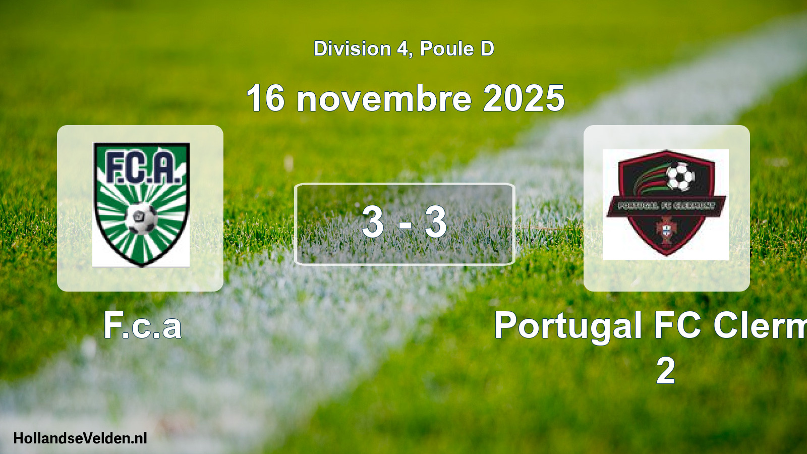 Match joué: F.c.a - Portugal FC Clermo 2 3 - 3 (16 novembre 2025)
