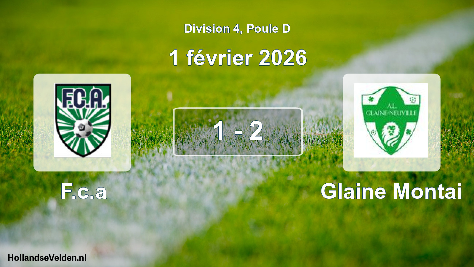 Match joué: F.c.a - Glaine Montai 1 - 2 (1 février 2026)