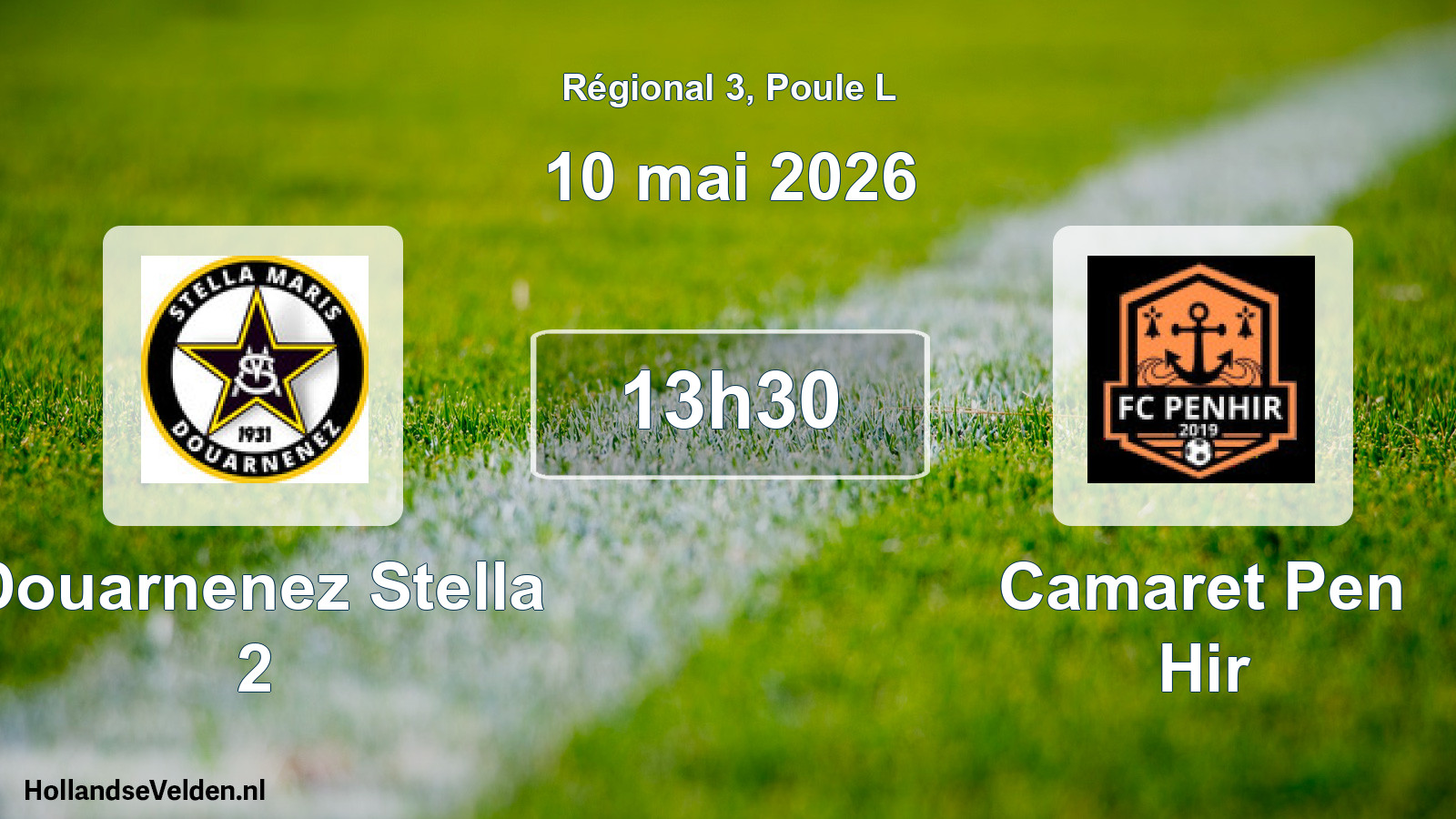 Geplande wedstrijd: Douarnenez Stella 2 - Camaret Pen Hir (10 mai 2026)