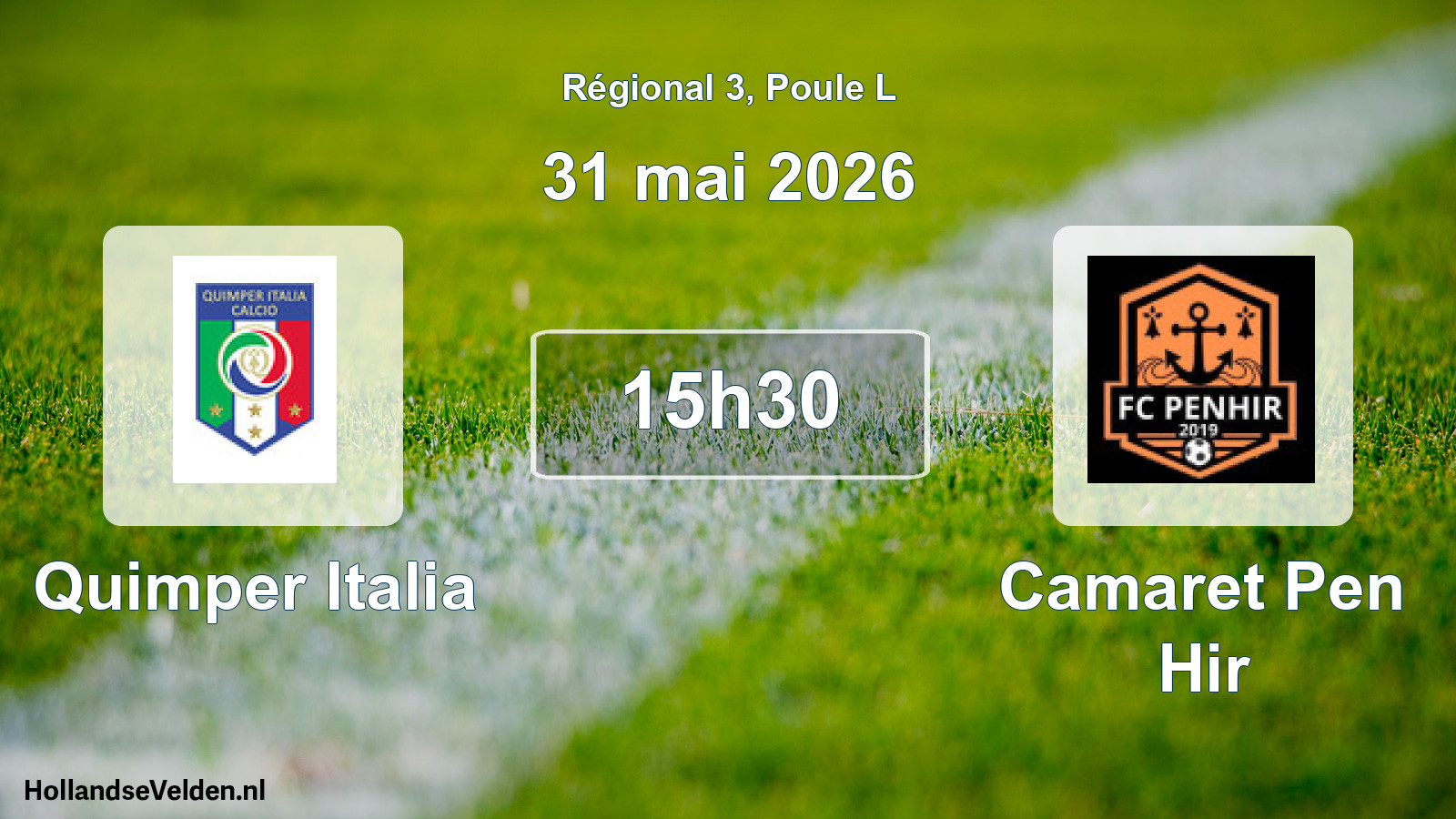 Geplande wedstrijd: Quimper Italia - Camaret Pen Hir (31 mai 2026)