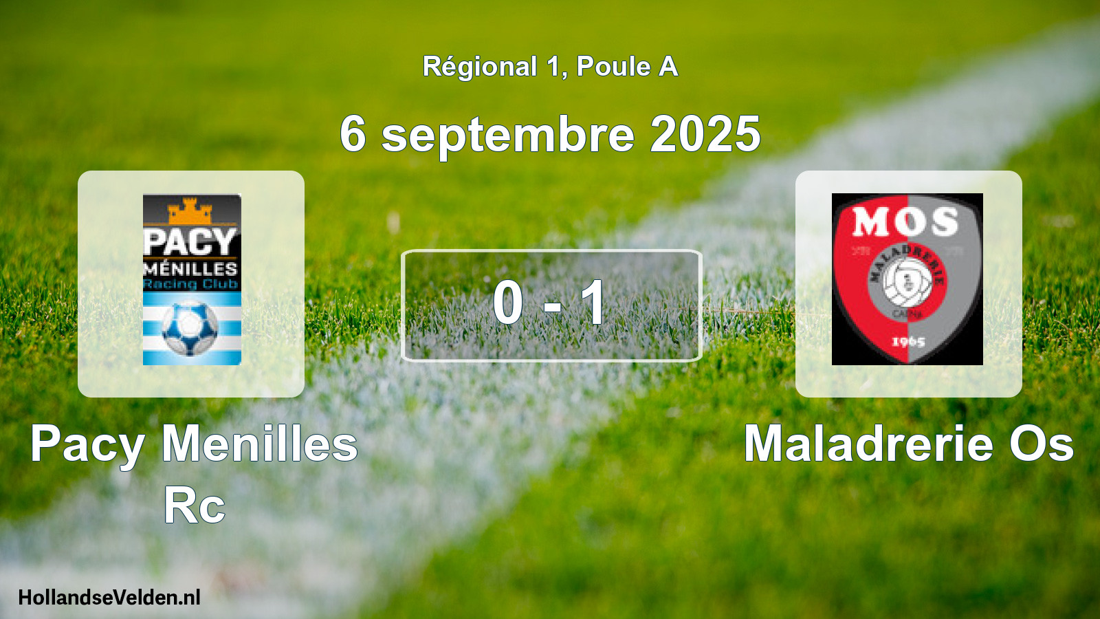 Total number of matches played: Pacy Menilles Rc - Maladrerie Os 0 - 1 (6 September 2025)
