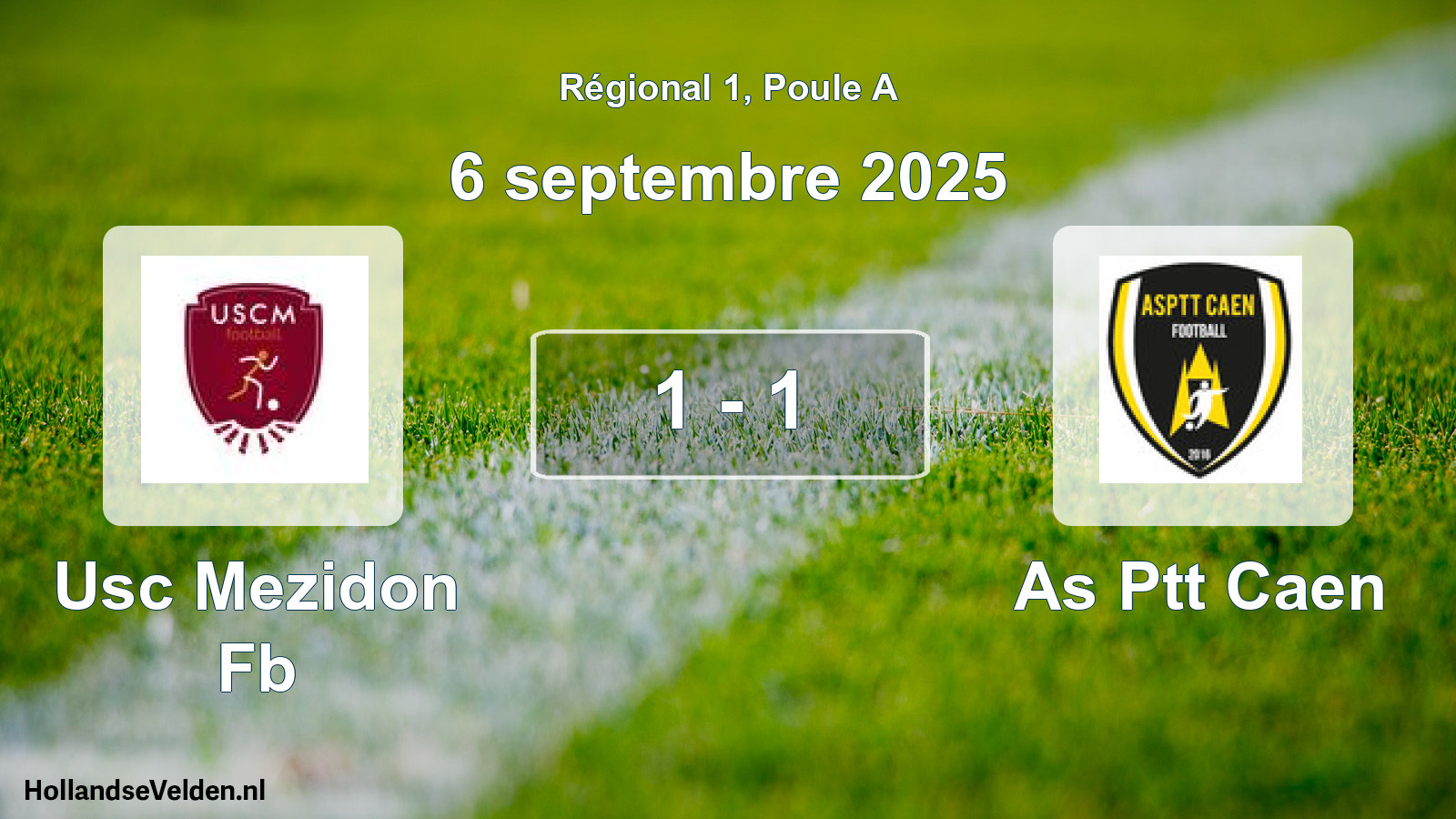 Gespeelde wedstrijd: Usc Mezidon Fb - As Ptt Caen 1 - 1 (6 septembre 2025)