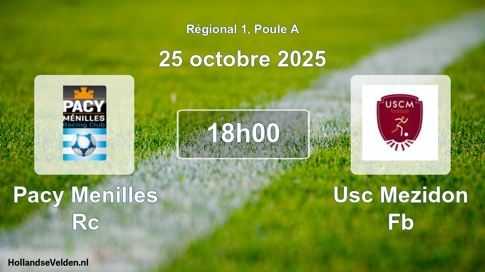 Scheduled Match: Pacy Menilles Rc - Usc Mezidon Fb (25 October 2025)