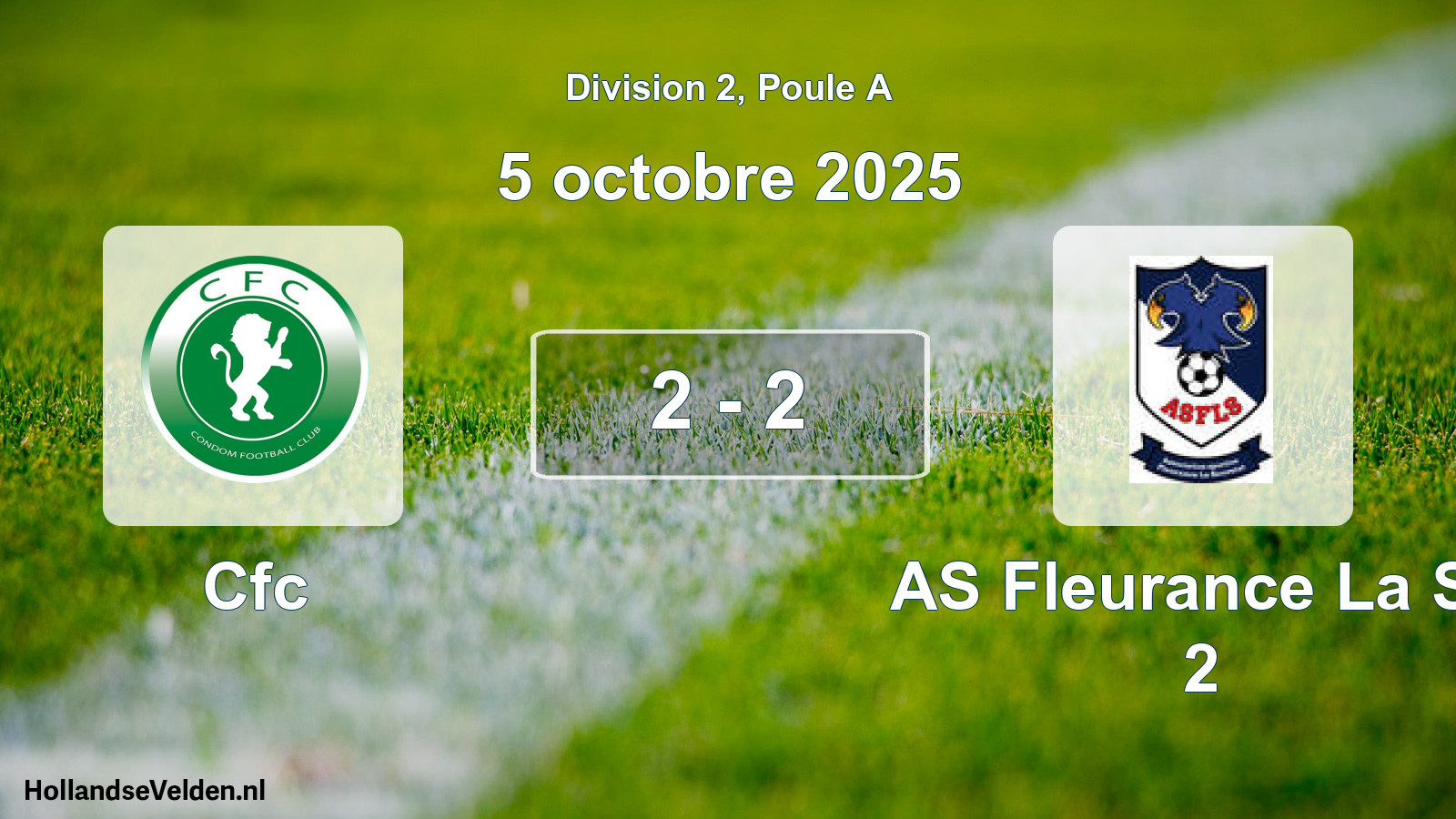 Match joué: Cfc - AS Fleurance La Sa 2 2 - 2 (5 octobre 2025)