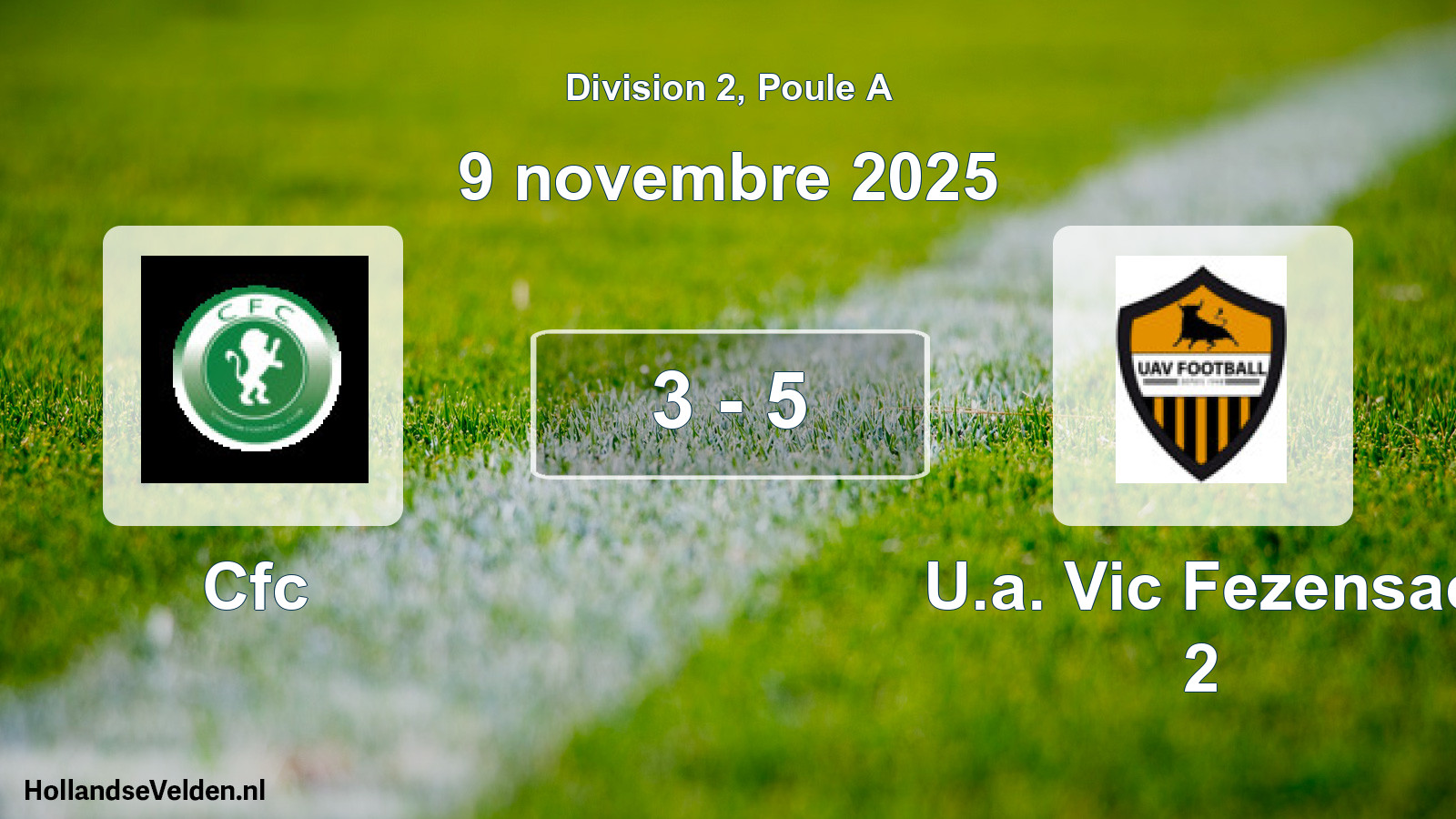 Match joué: Cfc - U.a. Vic Fezensac 2 3 - 5 (9 novembre 2025)