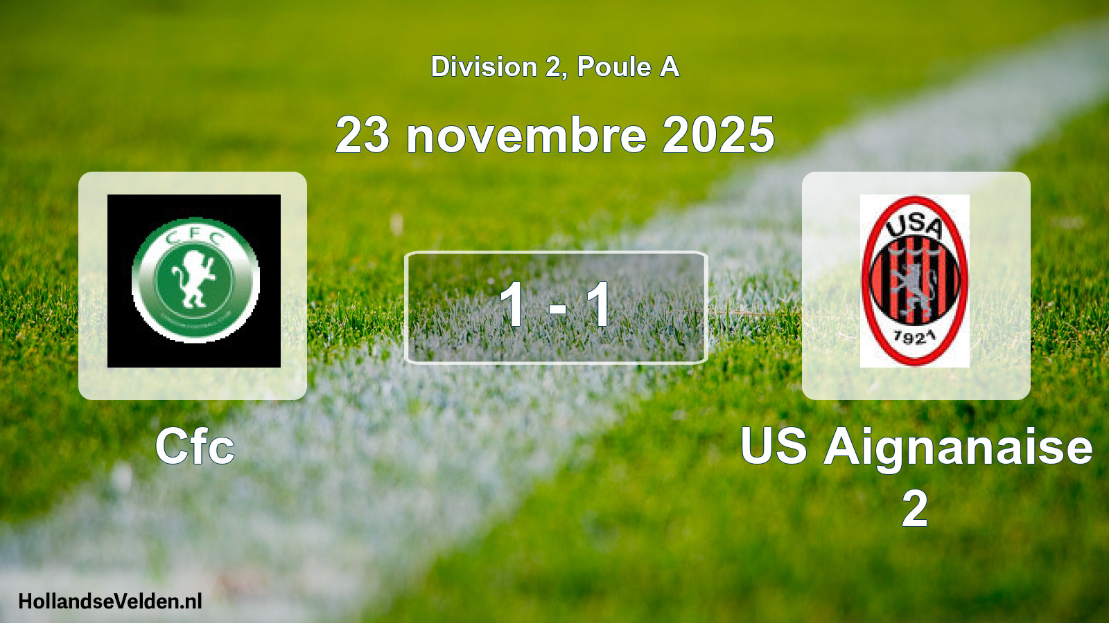 Match joué: Cfc - US Aignanaise 2 1 - 1 (23 novembre 2025)