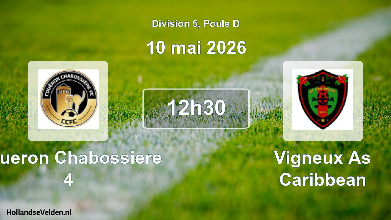 Scheduled Match: Coueron Chabossiere 4 - Vigneux As Caribbean (10 May 2026)