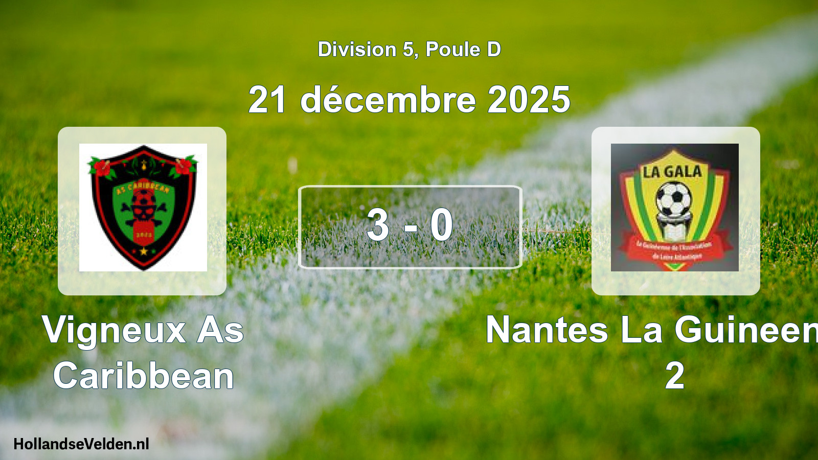 Total number of matches played: Vigneux As Caribbean - Nantes La Guineenne 2 3 - 0 (21 December 2025)