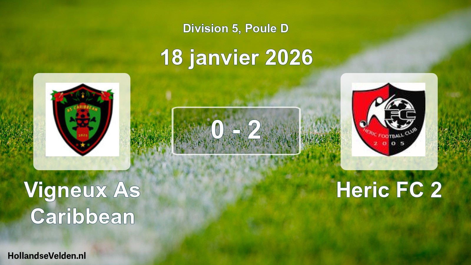 Total number of matches played: Vigneux As Caribbean - Heric FC 2 0 - 2 (18 January 2026)