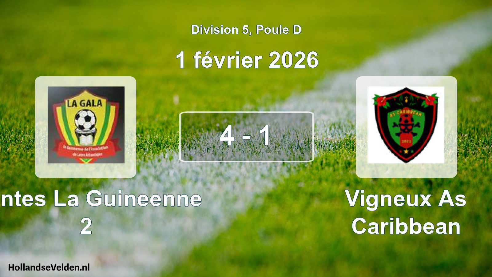 Total number of matches played: Nantes La Guineenne 2 - Vigneux As Caribbean 4 - 1 (1 February 2026)