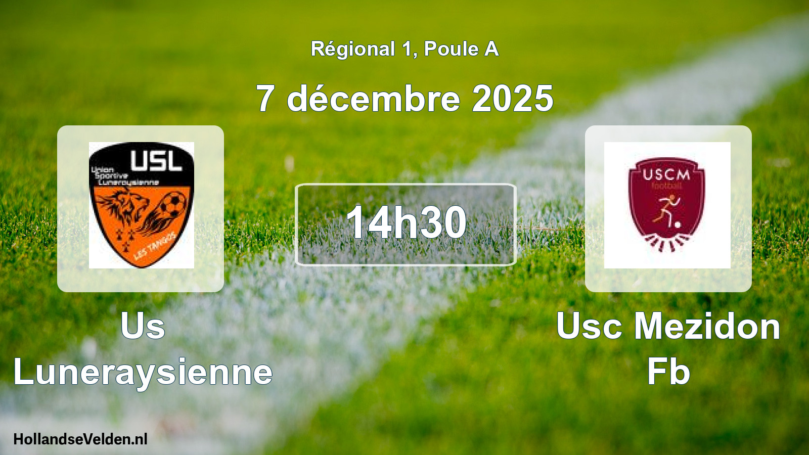 Scheduled Match: Us Luneraysienne - Usc Mezidon Fb (7 December 2025)