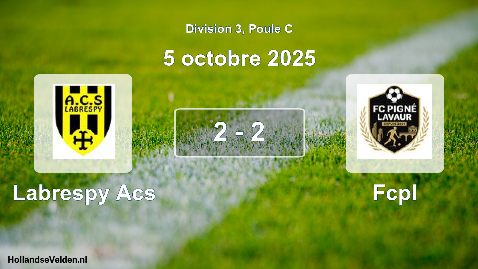 Match joué: Labrespy Acs - Fcpl 2 - 2 (5 octobre 2025)