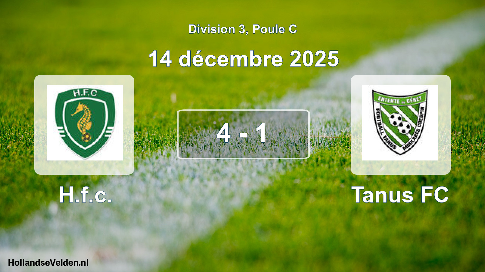 Match joué: H.f.c. - Tanus FC 4 - 1 (14 décembre 2025)