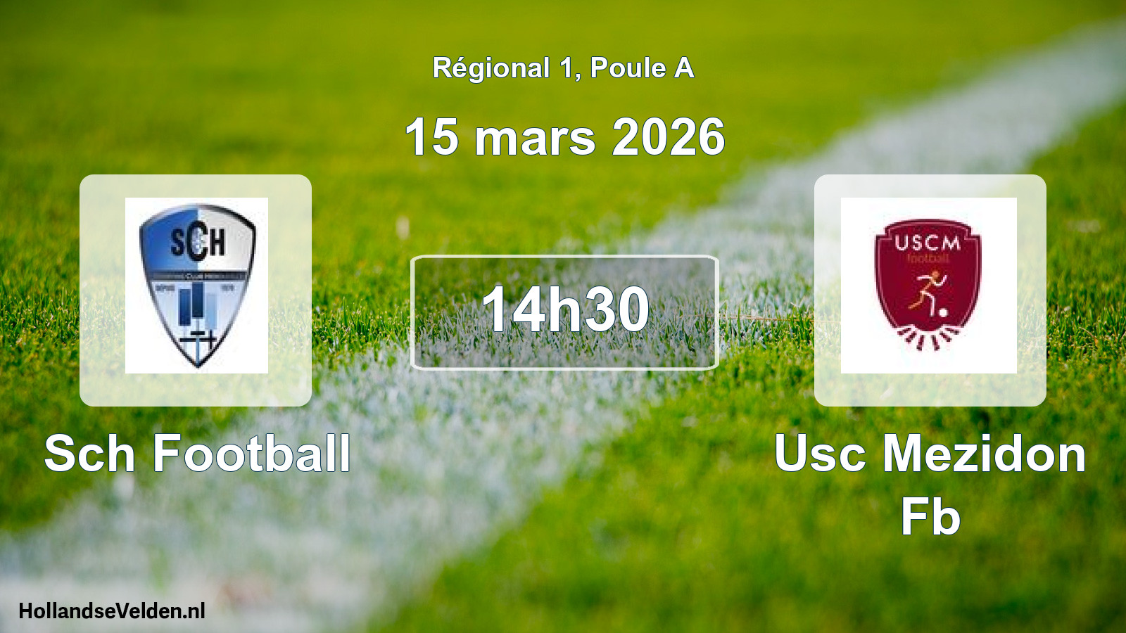 Geplande wedstrijd: Sch Football - Usc Mezidon Fb (15 mars 2026)